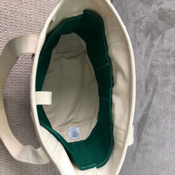 Lands End Canvas Tote Bag Green Cream Embroidered Louisville Parks Foundation - Picture 7 of 9